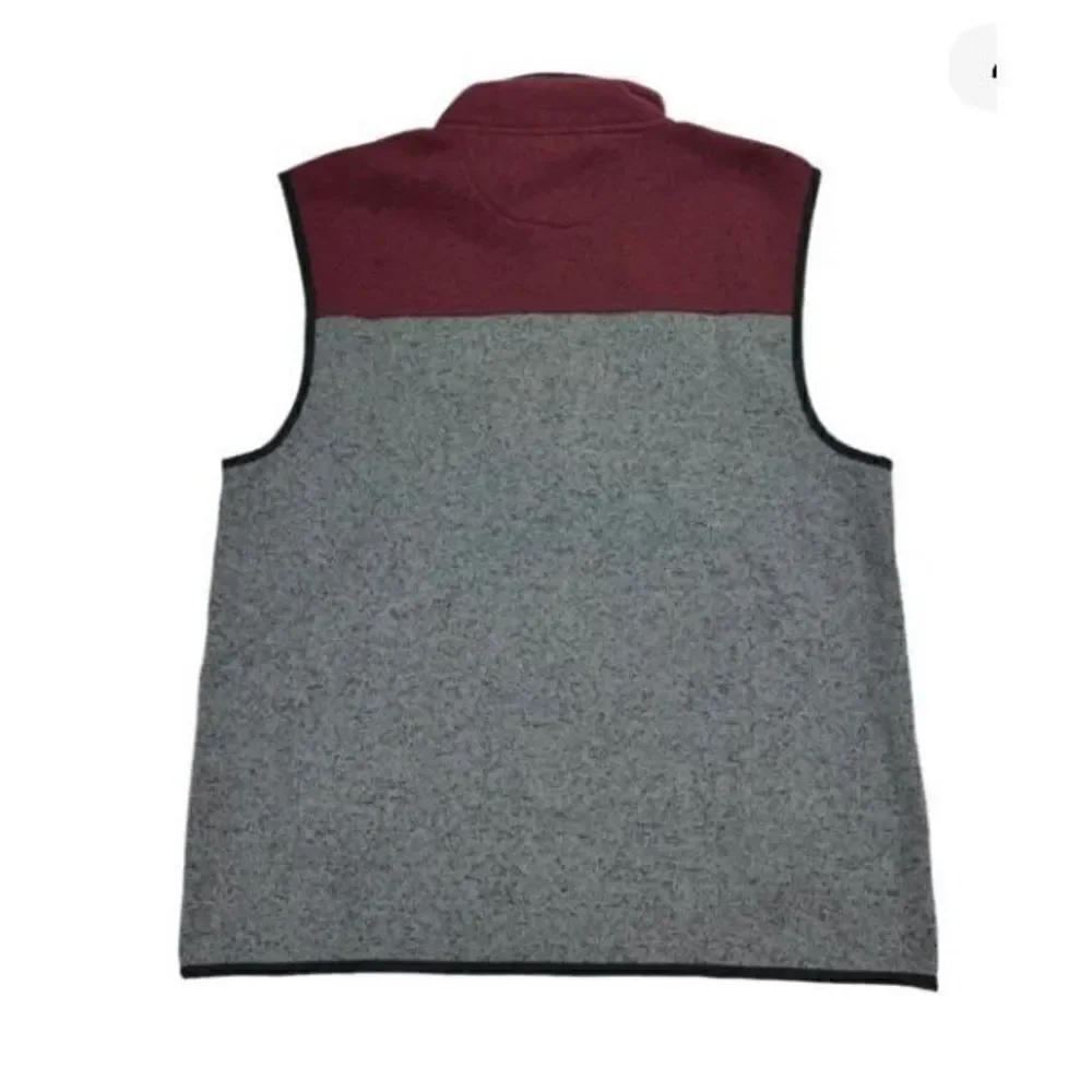 CLUB ROOM - NWT - M Sz L Colorblock Fleece Sweater Vest/Maroon & Grey. SO NICE!